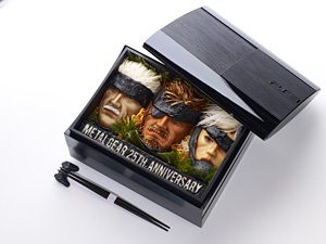 『METAL GEAR』キャラ弁 一段目 ネイキッド・スネーク、オールド・スネーク、雷電