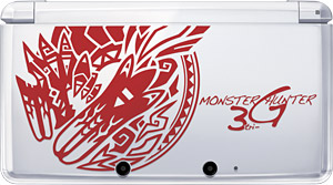 「モンスターハンター３（トライ）G」オリジナルデザインニンテンドー3DS　(C)CAPCOM CO., LTD. 2009, 2011 ALL RIGHTS RESERVED.